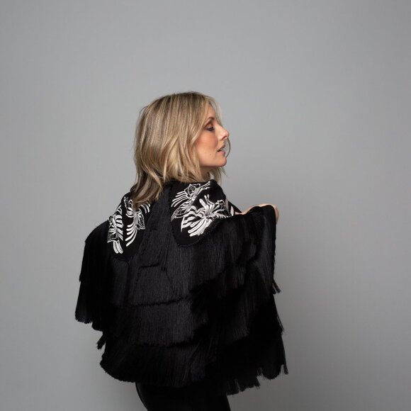 Free People Black Fringe Cape – XS - Picture 9 of 9